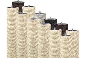 Kratzbaumland 9 cm Endstamm mit Stehbolzen, Ersatzstamm für Kratzbaum: Länge: 20 cm, Gewinde - 8 mm (M8), Farbe des Sisalseils: Natur