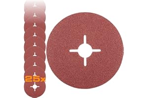 RHODIUS KFS | 25 Stück Ø 125 mm K60 Fiberscheiben | für Winkelschleifer | Schleifscheibe Metall | Fiberschleifscheibe, Schleifblatt