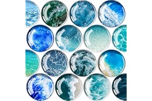 JJ PRIME - Kühlschrankmagnete | Runder Kühlschrankmagnet | Mini-Kühlschrank-Zubehör | Bastelmagnete | Kleine Magnete für Whiteboard, Büro. Küche und Schule (Blaues Meer)