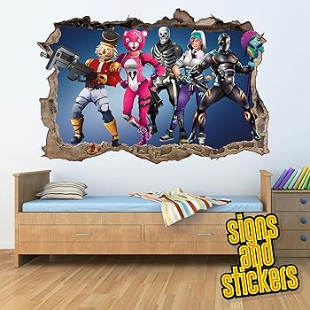 Fortnite Childrens Logo Wall Stickers For Kids Boys Girls Bedroom - fortnite square wall break wall stickers for kids boys girls bedroom fortnite text gam gaming room stickers decals wall art high qualty vinyl large