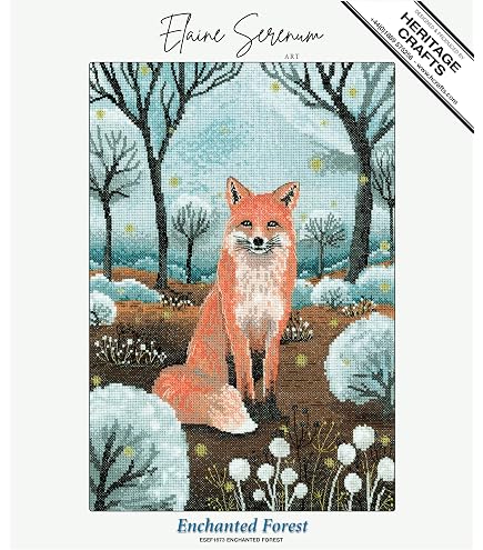 Heritage Crafts Winter Forest (Hare) – Kit Punto Croce Su Aida 14 Con Cotone DMC, 20x31 Cm