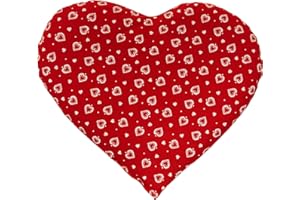 GIRAFFENLAND Cojín térmico en corazón 30x25 rojo con corazones | Pequeño saco térmico | Almohadilla térmica | Semillas de lino