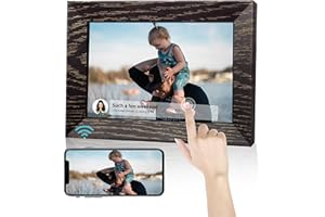 Tibuta Cornice digitale WLAN da 8 pollici, 1280 x 800 IPS touch screen, cornice digitale, noce 16 G, condividere foto o video tramite l'app Uhale
