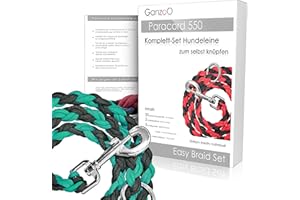 Ganzoo Paracord 550 - Set di guinzagli per cane, con annodatura, istruzioni (lingua italiana non garantita), regalo fai da te