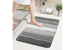 COSY HOMEER Badmatta 40 x 60 cm mörkgrå | Mjuk absorberande halkfri tvättbar badrumsmatta i 100 % polyester för dusch, badrum