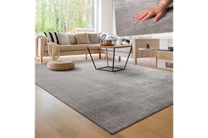 Paco Home Matta för vardagsrum enkel tvättbar mjuk kort hög, Storlek:240x340 cm, Färg:Grå
