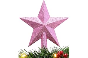 Christmas Concepts® 20cm Glitter Tree Topper - Adorno para la Punta del árbol de Navidad (Rosa bebé)