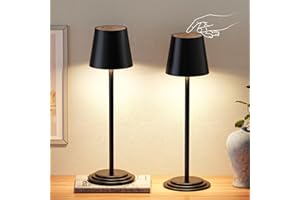 ‎BONSERY Bonsery lampa stołowa bezprzewodowa wodoszczelna IP44, akumulatorowa lampka stołowa, lampka nocna w zestawie 2 sztuk, dotykowa ściemniana lampa stołowa LED z 256 kolorami i 3 trybami do biurka