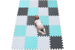 YIMINYUER® 20 Tiles (30cm×30cm×1cm Each Tile) Baby Soft Puzzle Play Mats, Kids Thick EVA Foam Floor, Toddlers & Children's Soft Interlocking Mat R01R08R12G301020