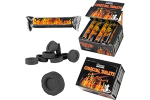 Taffstyle® 100 Stück Shisha Hookah Wasserpfeife Smoking Kohle Holzkohle schnellzündend - 33 mm 10 Rollen