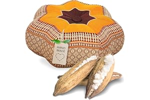 ‎LIVASIA Livasia Meditationskissen Stern - Ø 30x15cm - Yogakissen mit Kapok, Pouf, Bodenkissen sternförmig Yoga Zen Meditation, Zafukissen für Garten und Balkon, Sitzkissen handgefertigt