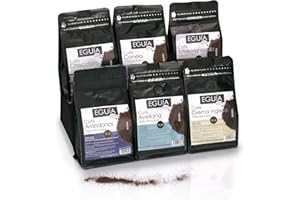 EGUIA Cafe Molido Natural Cafe Granos Arabica, Tostado Artesanal Surtido de Degustacion Avellana Canela Chocolate Bitter Toffe Mantequilla Crema Inglesa Arandanos 6x250g