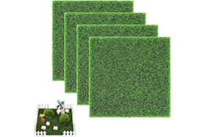 DHWEKU 4 Stück Miniaturgarten Kunstrasen Teppich Künstliche Moos 15x15 cm Kunstrasen Kunstrasen Künstliche Rasen Matte Miniatur Garten Deko für den Innen und Außenbereich Mikrolandschaft Terrasse