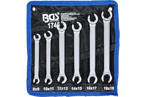 BGS 1745 | Juego de llaves de estrella dobles abiertas | 8 x 9 - 18 x 19 mm | 6 piezas