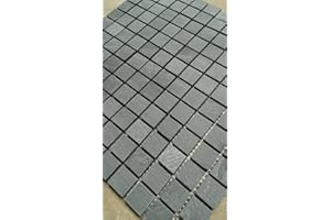 ESTILE MOSAICO Mosaik Matte Schiefer Anthrazit 30x30 cm 8 mm matt Naturstein Fliesen Schwarz M039