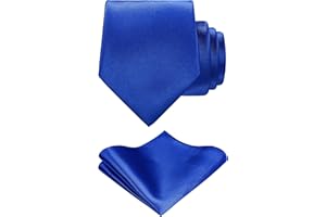 TIE G U STYLE TIE G Herren Einfarbiger Satin Krawatte und Einstecktuch-Set im Geschenkkarton in verschiedenen Farben