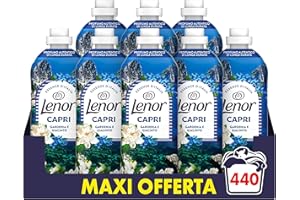 Lenor Ammorbidente Lavatrice Concentrato Essenze d’Italia, 440 Lavaggi (8x55), Capri, Note Di Gardenia e Giacinto, Profumo autentico di lunga durata