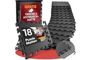 ‎FITLABS Bodenschutzmatte Fitness inkl. gratis Antirutschmatte & Zipperbag - 18/36/54 Puzzlematten - 30x30x1cm Trainingsmatte - Sport Matte - Gymnastikmatte Sportmatte Turnmatte Fitnessmatte von FITLABS®