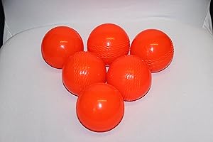 REDIFY Cricket Arancione vento palline Windball rigida pratica Senior spiaggia interni ed esterni petballs (Confezione da 6)