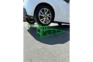 PrimeUtensili Rampe Sollevamento Auto con Martinetto Idraulico 2T, Set da 2, Verde, 115x27x32.5 cm