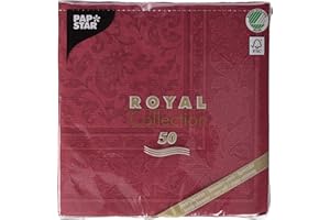 PAPSTAR - Servietten Royal 1/4-Falz 40x40cm Bordeaux Ornaments
