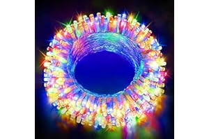 EcoNour Christmas Lights 200 LED 20m Christmas Tree Lights for Indoor & Outdoor Multi Color Decorations Fairy String Lights for Xmas Garden Bedroom & Party | Mains Powered Clear Cable