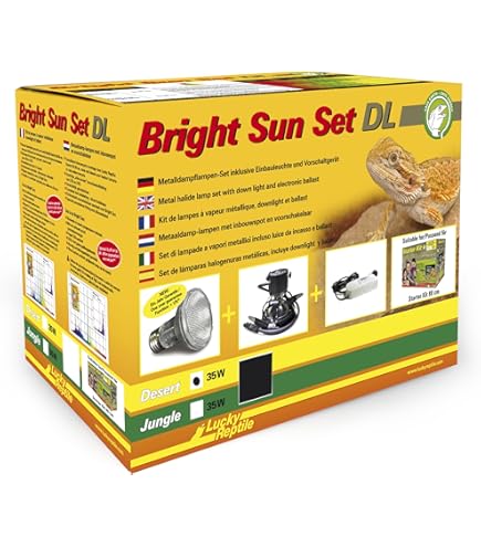 Lucky Reptile Bright Sun UV Jungle - 70 W Metalldampflampe Für E27 Fassungen - Terrarium Lampe Mit Tageslichtspektrum Waermelampe Mit Uva Uvb Strahlung Uv Lampe Fuer Tropische Reptilien