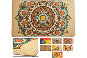 LUCA HOME - Alfombrilla Pasillo Novofloor Mandala 3 40x70cm - Antideslizante Alfombra - Tapetes para Sala - Alfombra Salon, felpudos de Interior, alfombras Pasillo