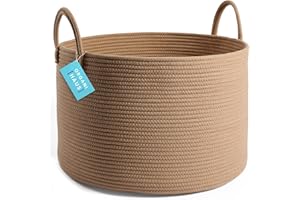 OrganiHaus bardzo duży czarny kosz na pranie | Kosz na pranie | Duży pleciony kosz do przechowywania | Kosz na buty i koce | Kosz do przechowywania zabawek dla dzieci 50x33cm - Miód