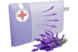 BELTALIA Cuscino Cervicale Memory Foam Aromaterapico – Dispositivo Medico Classe 1 Detraibile – Traspirante con Fori Surround – Fodera Resistat – Made in Italy - (1, Lavanda Resistat, 73x43 H14)