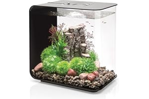 biOrb FLOW 30 Aquarium (Black, 30 Litres), Perfect Beginner Fish Tank With LED Lights, Quick & Easy To Set Up, Aquarium With 3 Transparent Sides & 5-Step Filtration System, Acrylic Fish Tank
