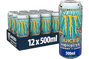‎MONSTER Monster Energy Juiced Aussie Style Lemonade - koffeinhaltiger Energy Drink mit erfrischendem Zitrus Geschmack - in praktischen Einweg Dosen (12 x 500 ml)