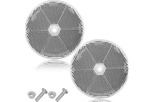 ETUKER 2xi Catarifrangenti Riflettore Rotondi Φ80mm Bianco, Riflettori con Vite per Caravan Camion Rimorchio
