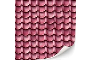 TEXTURKONTOR 3 hojas de tejas autoadhesivas y tejas para casas de muñecas, escala 1:12 (tejas rosas)