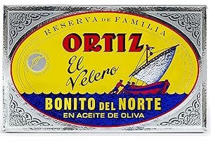 Ortiz Family Reserve Weißer Thunfisch in Olivenöl, 6 Stück, Bonito del Norte Reserva de Familia Import aus Spanien, Wild gefangen, 100% natürlich, Premium-Fisch in 112 g Dose