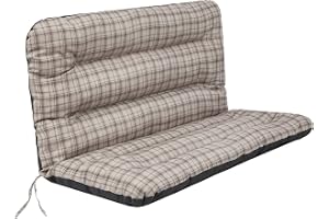 Ania Coussin pour palette, extérieur, balancelle, banc de jardin, avec dossier. Imperméable et de qualité supérieure–Taille XL,150cm –Beige À Carreaux