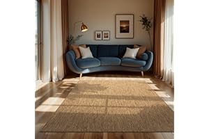 Paco Home Alfombra Exterior Interior Balcón Terraza Alfombra Cocina Monocolor Jaspeado, tamaño:160x220 cm, Color:Café