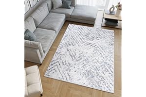 TAPISO Sky Tappeto Salotto Moderno Soggiorno Sala Camera Letto Design Astratto Vintage Puntinato Look Geometrico Usato Sfumato Tonalità Bianco Grigio Pelo Corto 250 x 350 cm