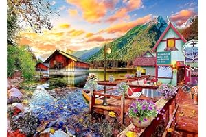 HUADADA Jigsaw Puzzles for Adults 1000 Puzzles for Adult 1000 Pieces Puzzle 1000 Pieces Jigsaw Puzzle（canoe lake）
