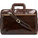 Time Resistance Borsa Porta PC da Uomo in Pelle – Valigetta da Computer Fatta a Mano in Italia – Ventiquattrore Uomo con Cern