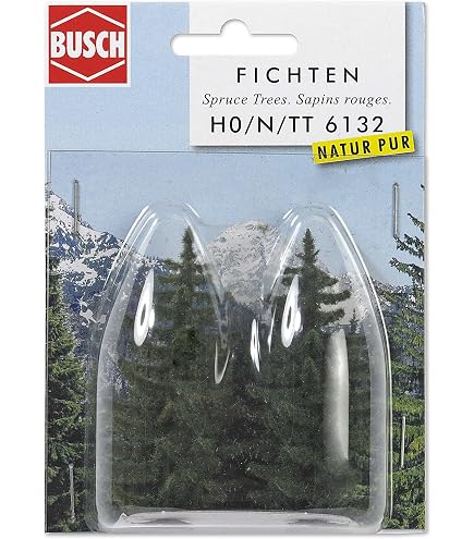 Busch 6138-2 Hochstammfichten – Modellbaum 1:87 Für Modelleisenbahn & Diorama, Kein Spielzeug