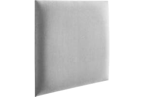 RAVIO Padded Wall Panels, 3D Wall Cladding with Foam, Wall Cushion as Headboard for Bed, Wall Decoration for Bedroom, Children's Room, Office, Hallway, (Grey, 30 x 30 cm)