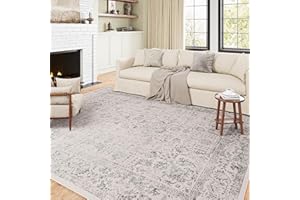 HUGEAR Gris Tapis De Salon Lavable en Machine Tapis Chambre Adulte Grand Tapis Salon 200x300cm Doux Vintage Descente de Lit AntidéRapant Decoration Chambrel Manger