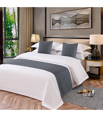 XLDZ Bettläufer Mit Rautenmuster 260x60cm - Gestrickter Überwurf Für 2m Bett In Beige