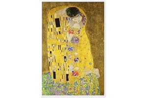 POSTERLOUNGE Le Baiser (détail) Poster de Gustav Klimt Affiches pour toutes les pièces 40 x 60 cm Jaune Mariage Décoration murale