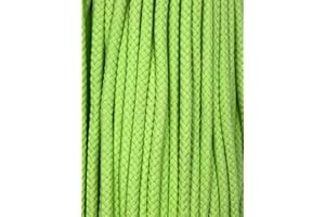 Slantastoffe Kordel Baumwolle 8mm rund Schnur Turnbeutel Seil 17 Farben (Helllime, 3m)