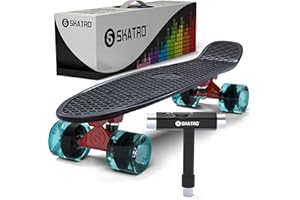 Skatro - Mini-Cruiser-Skateboard. 22 Zoll Kunststoff-Board im Retro-Stil, komplett mit