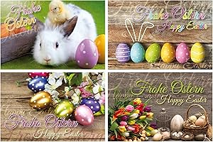 EDITION COLIBRI Lot de 2 cartes pour Pâques« Nostalgie » 24 cartes postales pour Pâques (4 motifs à 6 pièces), 14,8 x 10,5 cm de l’Édition Colibri (10787-90)