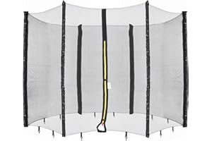 AREBOS Filet de sécurité pour Trampolines Filet de sécurité | Ø 244cm | 6 poteaux | Résistant aux UV, résistant aux intempéries, à Mailles serrées, verrouillable