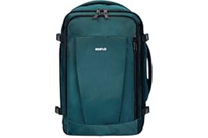 ECOHUB Bagage Cabine 45x36x20 Easyjet, 30L Sac a Dos de Voyage Cabine Avion Imperméable, Bagage a Main Sous Le Siège PET Recyclé, Valise Cabine Easyjet Homme Femme, Brevet en Cours, Bleu vert